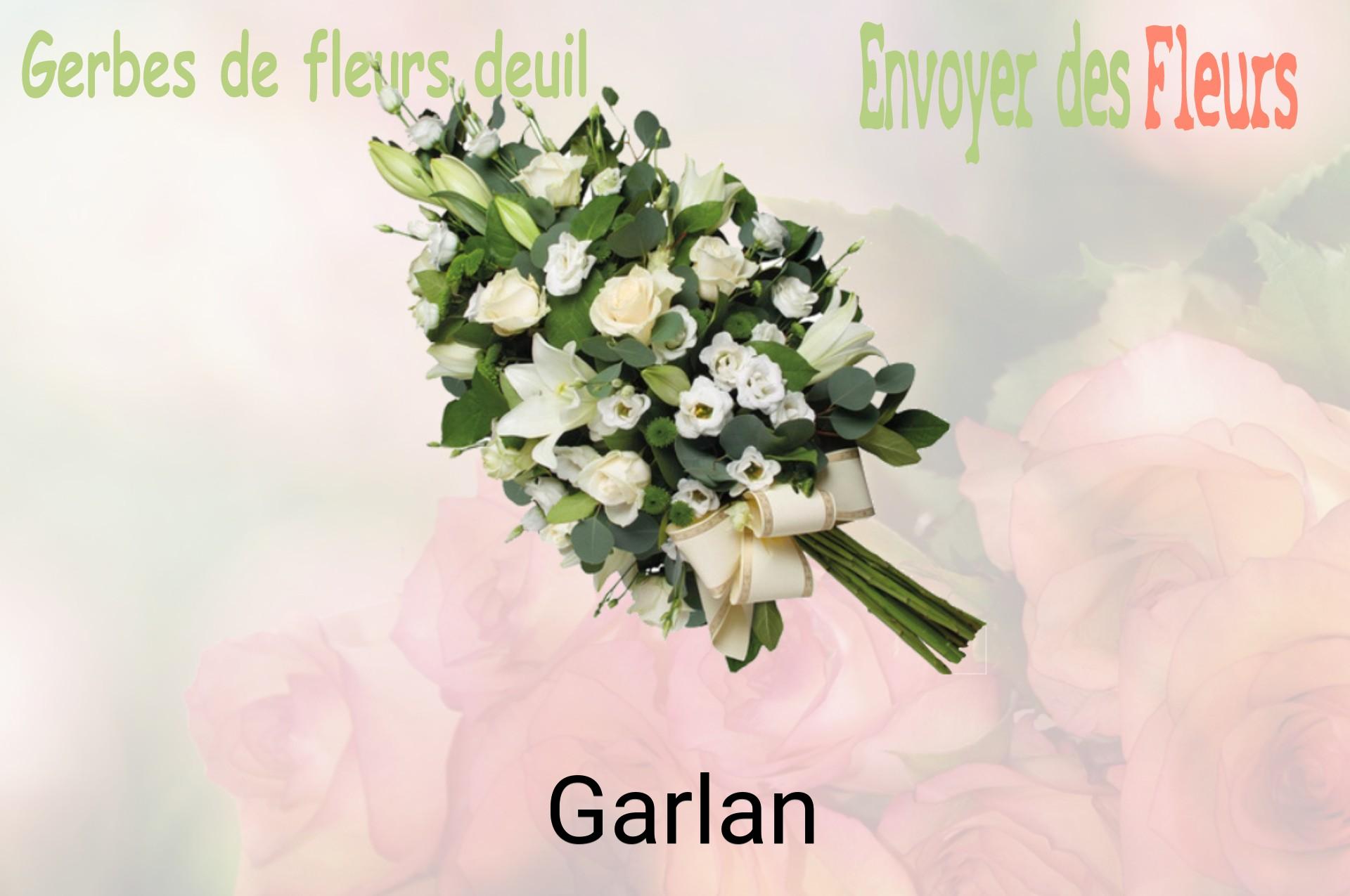 Gerbe de fleurs de deuil livrée à Garlan